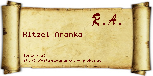 Ritzel Aranka névjegykártya